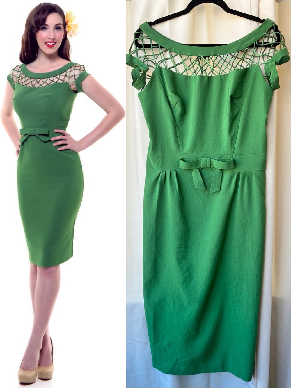 Tatyana XXL Green Alika Pencil Wiggle Dress